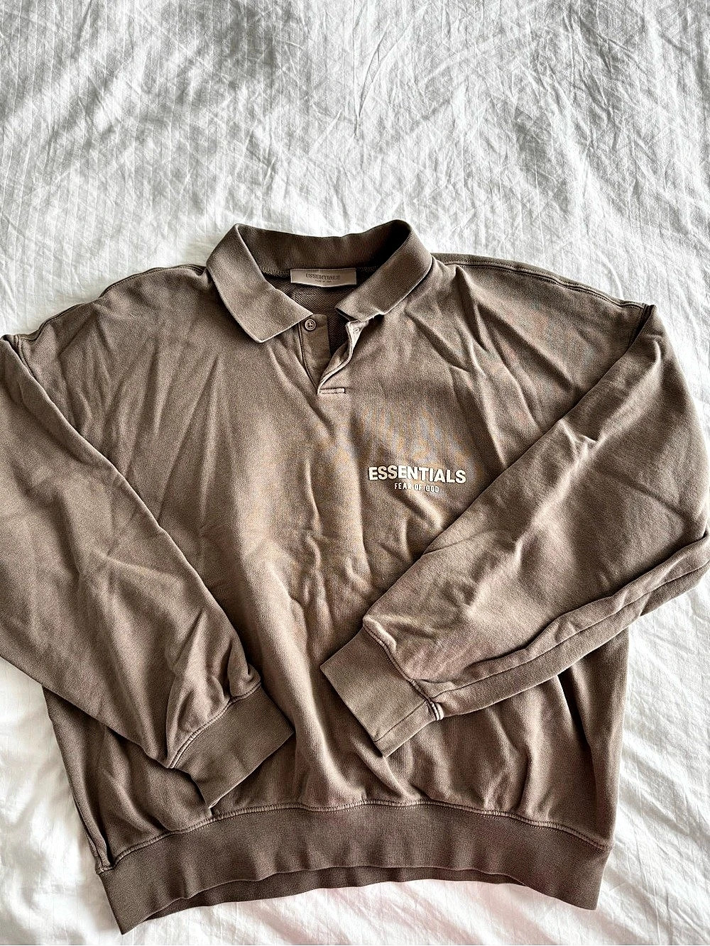 Fear of God Essentials Polo Sweatshirt Brown Size Small